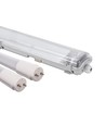 150cm Armatur + 2x LED-lysör T8 - IP65, genomkopplad