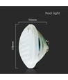 18W LED pool-lampa - 12V, PAR56, IP68, Glas