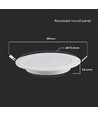 12W Ø17cm LED infällt panel - Hål: Ø15,5 cm, Mått: Ø17 cm