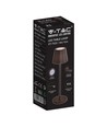 V-Tac uppladdningsbar bordslampa, trådlöst - Cortenfärgad, IP54 utomhus bordslampa, touch dimbar