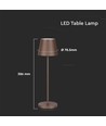 V-Tac uppladdningsbar bordslampa, trådlöst - Cortenfärgad, IP54 utomhus bordslampa, touch dimbar