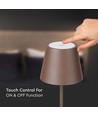 V-Tac uppladdningsbar bordslampa, trådlöst - Cortenfärgad, IP54 utomhus bordslampa, touch dimbar