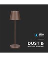 V-Tac uppladdningsbar bordslampa, trådlöst - Cortenfärgad, IP54 utomhus bordslampa, touch dimbar