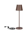 V-Tac uppladdningsbar bordslampa, trådlöst - Cortenfärgad, IP54 utomhus bordslampa, touch dimbar