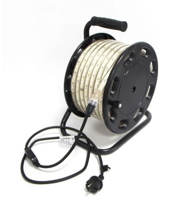 25m arbetsljus LED strip på kabelvinda PRO - ▽D-märkt, 230V, IP67, 180 LED/m, 9W/m, 1200 lm/m