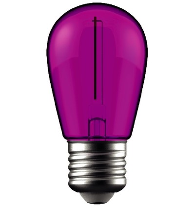 E27 1W LED klotlampa - Lila, filament