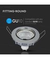MR16 eller GU10 Downlight-kit - Utan ljuskälla, Krom, Hål: Ø7,4 cm, Mått: Ø8,2 cm