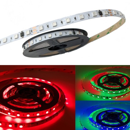 5m 12W/m RGBIC LED-strip - 24V DC, IP20, 60 LED per meter