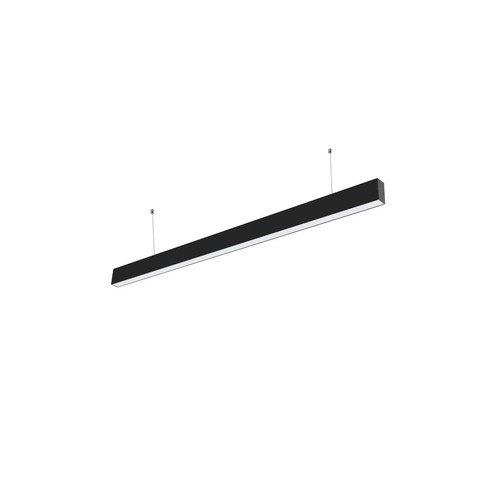 40W LED-skena - 120cm, 100lm/W, Svart, taklampa för kontor, inkl. vajerupphängning