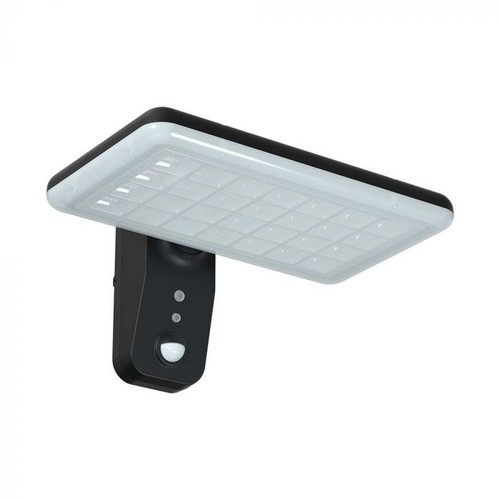 15W Solcells-vägglampa LED - IP65, svart, sensor