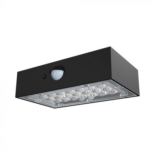 3W Solcellsvägglampa LED - IP65, svart, sensor