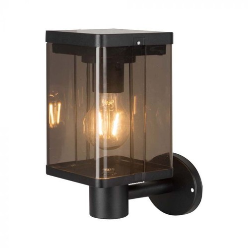 2.5W Vägglampa LED - IP54, svart, sensor, solcell