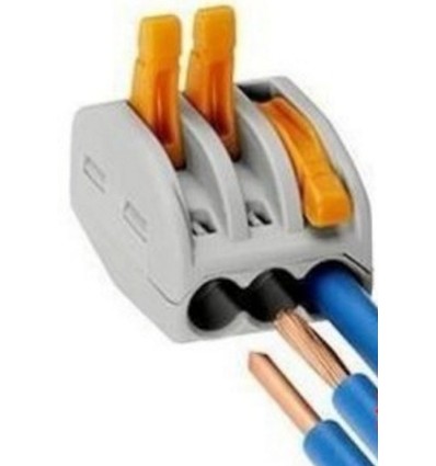 Skruvlös skarvklämma - För 3 ledare