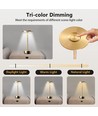 Laddningsbar LED-bordslampa med justerbar färg - Guld, touch-dimbar, IP20