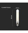 E14 4W LED-lampa - T20, Koltråd