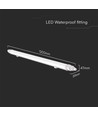 120cm 36W vattentät komplett LED-armatur, genomkopplad - IP65