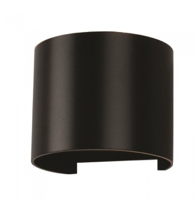 5W LED vägglampa - IP65 utomhus, rund, svart, justerbar spridning, inkl. ljuskälla