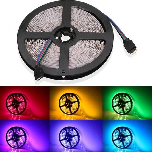 5m 4,8W/m RGB LED-strip - 12V DC, IP20, 30 LED per meter