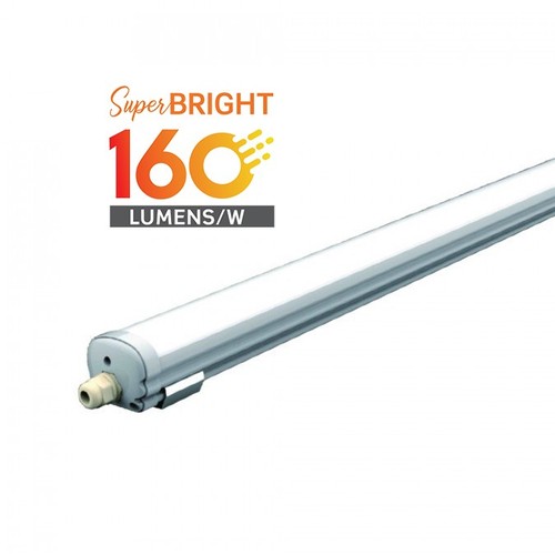 150cm 32W vattentät komplett LED-armatur, genomkopplad - 5120lm, 160lm/W, IP65