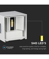 5W LED vägglampa - IP65 utomhus, vit, fyrkantig, justerbar spridning, inkl. ljuskälla