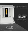 5W LED vägglampa - IP65 utomhus, vit, fyrkantig, justerbar spridning, inkl. ljuskälla