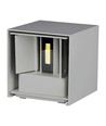5W LED vägglampa - IP65 utomhus, fyrkantig, grå, justerbar spridning, inkl. ljuskälla