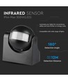 Rörelsesensor - IP44 utomhus, LED-vänlig, svart, PIR infraröd