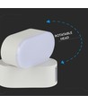 6W LED vit vägglampa - IP65 utomhus, Oval, roterbar 350 grader, inkl. ljuskälla