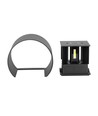 5W LED vägglampa - IP65 utomhus, rund, svart, justerbar spridning, inkl. ljuskälla