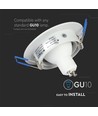 MR16 eller GU10 Downlight-kit, utan ljuskälla, mattvit, hål: Ø7,5 cm, mått: Ø9,1 cm