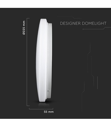 Måttspecifikationer för en 12W LED-taklampa som visar diameter och höjd.