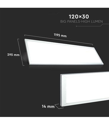 Måttspecifikationer för en LED-panel som kräver matchande drivdon.